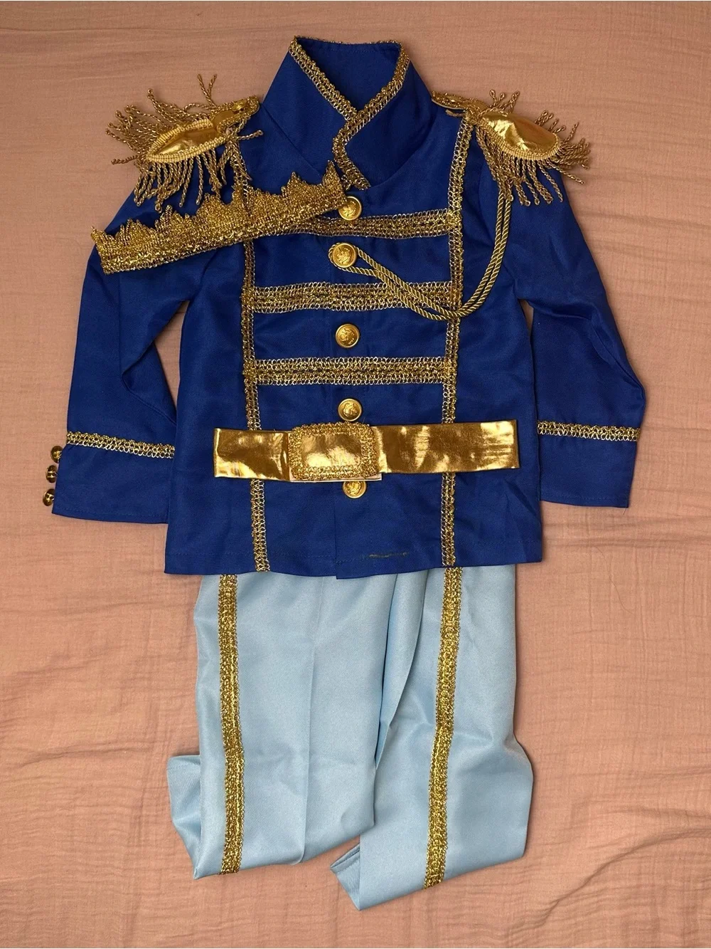 Boys Prince Charming Costume 4 Pc Size Xs Blue Halloween Dress Up